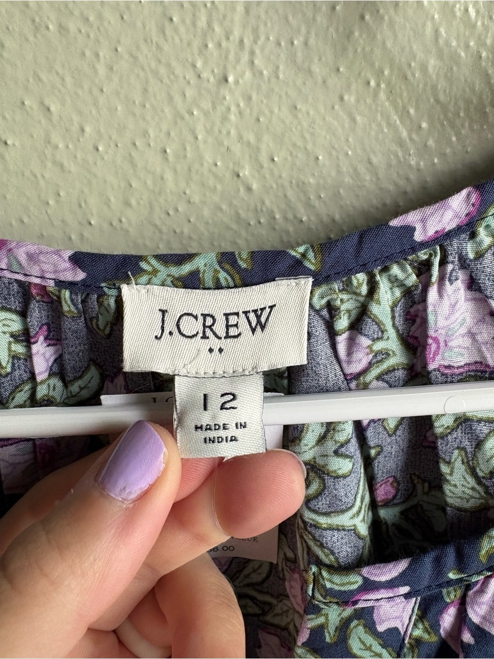 J. Crew Navy Floral Tie-Waist Midi Dress - Picture 2 of 5